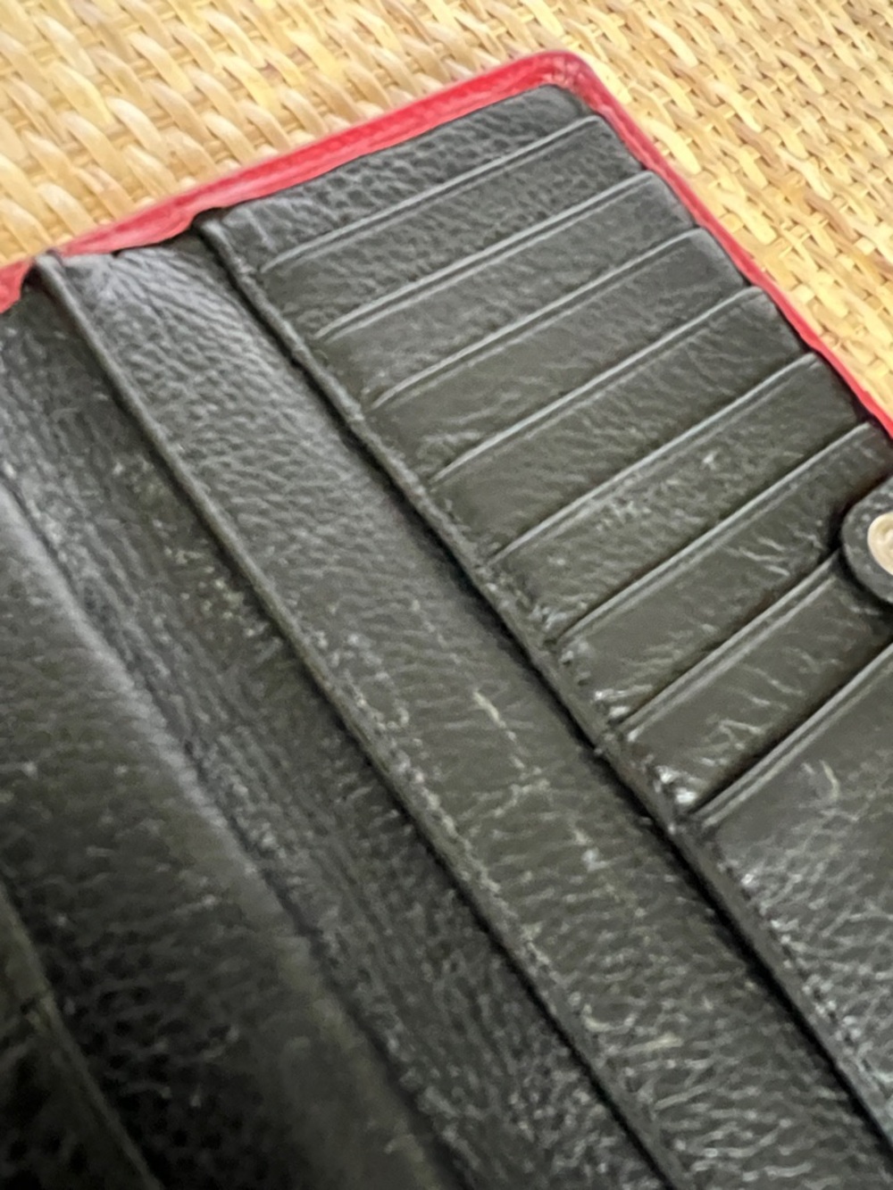 vintage Brighton red leather bifold wallet snap closure heart zip metal clasp - Picture 10 of 14